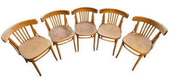 MCM Polish ZPM Radomsko Bentwood Dining Chairs 5pc (K)