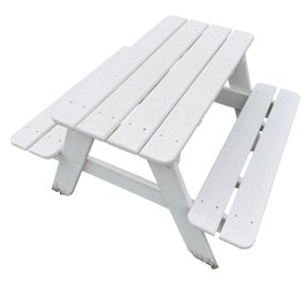 Polywood Vineyard White Outdoor Childrens Picnic Table (Y)