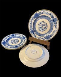 Set Of 4 Williamsburg Imperial Blue Dinner Plates (DR)
