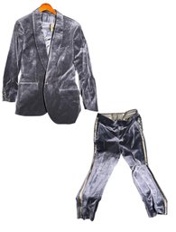 J Crew Ludlow Navy Velvet Suit Jacket & Pants