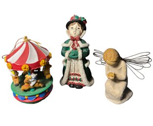 Willow Tree & Assorted Holiday Decorations 3pc