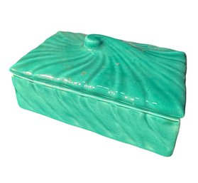 Green Wavy Ceramic Trinket Box