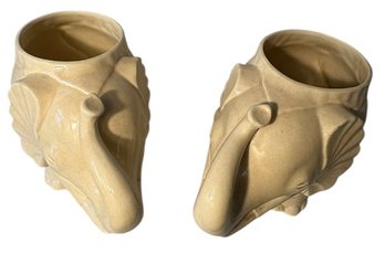 Ceramic Elephant Planter Pair (LR)