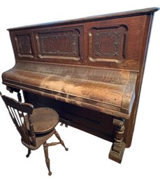 Freeman Upright Antique Grand Piano Made In Boston Mass (LR)