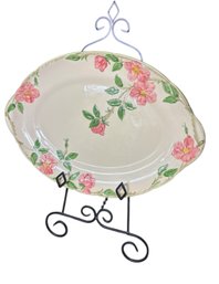 Franciscan Dessert Rose Oval Serving Platter On Stand
