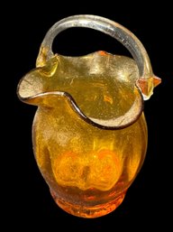 Amber Art Glass Basket