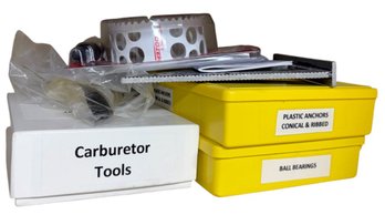 Hole Dozer With Assorted Carburetor Tools, Ball Bearings And Plastic Anchors (WS)