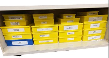 Shelf Of Screws, Nuts, Nails, And Other Tool Accessories/supplies