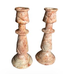 Pink Onyx Candlestick Holders (B)