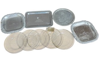 Pewter & Glass Sailing Trophy Plates 9pc (LR)