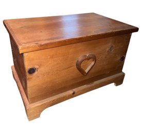 Primitive Solid Wooden Pine Chest Full Of Assorted Blankets & Linens
