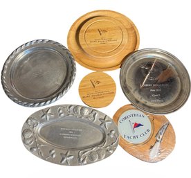 Corinthian Yacht Club Cutting Board & Assorted Sailing Trophies (LR)