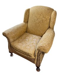 Upholstered Vintage Armchair With Glass Casters (LR)