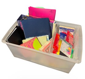 Bin Full Of Assorted Office & School Supplies (B)