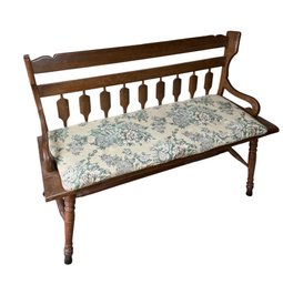 Solid Wooden Bench With Upholstered Cushion (LR)