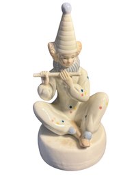 Porcelain Spinning Flute Clown Music Box