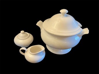 Exeter China Sugar Pot, Creamer, Tureen (DR)
