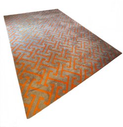 Kaleen Revolution Gray & Orange Area Rug (LR)