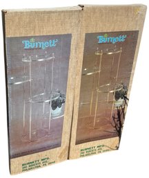 Burnett 4 Shelf Brass And Glass Pedestal Plant Stand Pair (lr)