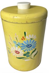 Ransburg Handpainted Yellow Tin Canister (K)