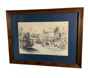 James F. Murray Washington St & Old Town Hall Marblehead Mass Framed Art Print (H2)