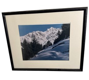 Snowy Mountain Framed Art Photography Print (H2)