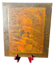 Mary And Baby Jesus Wood Plaque