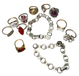Sarah Coventry Vintage Costume Jewelry Rings & Bracelets 12pc