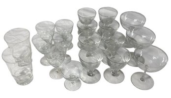 Collection Of Stemmed Glassware Port, Wine, And Water Glasses 19pc (K)
