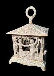 Old Cast Iron Japanese Dancing Night Away Lighting Lantern