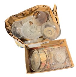 Two Boxes Full Of Assorted Clear Glassware (B)