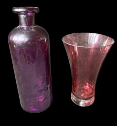 Textures And Blown Glass Purple Vases