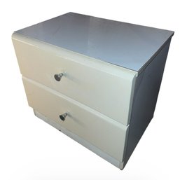 Millennium White Two Drawer Bedside Storage Table (G)