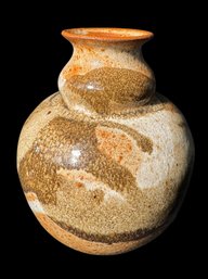 Original Signed Brown Glazed Studio Pottery Vase
