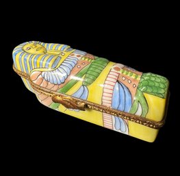 Limoges Egyptian Sarcophagus Trinket Box