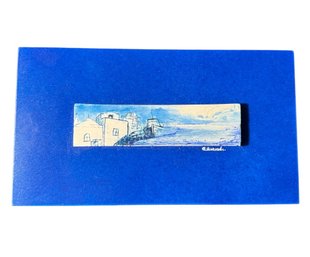 Original Signed Greek Blue & White Seaside Painting