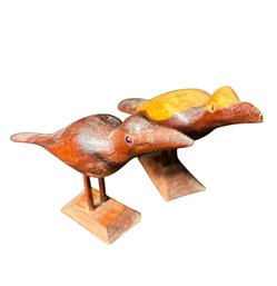 Carved Wooden Bird Figurines