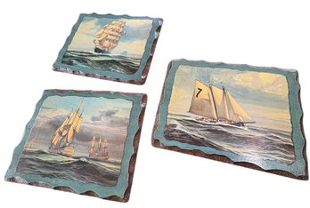 Sailing Ship Hanging Wall Art 3pc (DR)