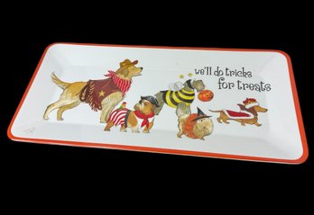 Pier One Halloween Dogs Well Do Tricks For Treats Tray (c)