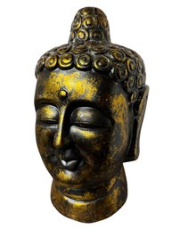 Large Gold Tone Shakyamuni Buddha Bust (d)