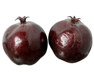 Faux Pomegranate Decorative Pair Display Bowl Filler Fruit (c)