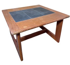 MCM Danish Teak Wood & Slate Top Table (BR2)
