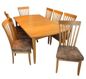 Solid Maple Extendable Dining Table W/ 8 Chairs (DR)