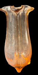 Orange Ruffled Edge Vase