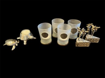 Silver-tone Tchotchke & Tealight Candle Holders (K)