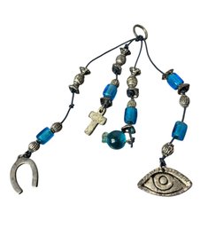 Evil Eye Christian Hanging Silver Tone Art (c)