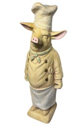 French Butcher Shop Large Chef Pig Statue