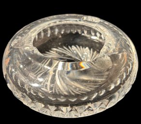 Clear Cut Glass Ashtray With Star Design