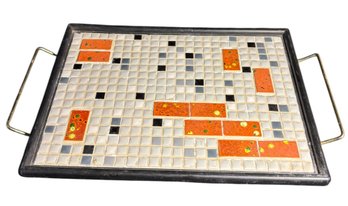 Mosaic Tile Small Serving Tray With Removable Stand