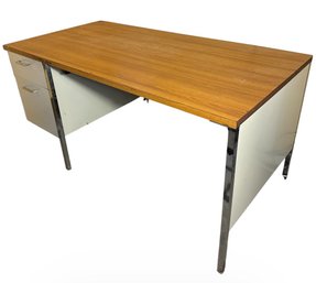 1970s Industrial Steel Office Desk (O2)